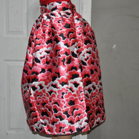 Skirt Fashion Pleated A-Line Female Print All-Match swing skirt Large - Picture 3 of 5